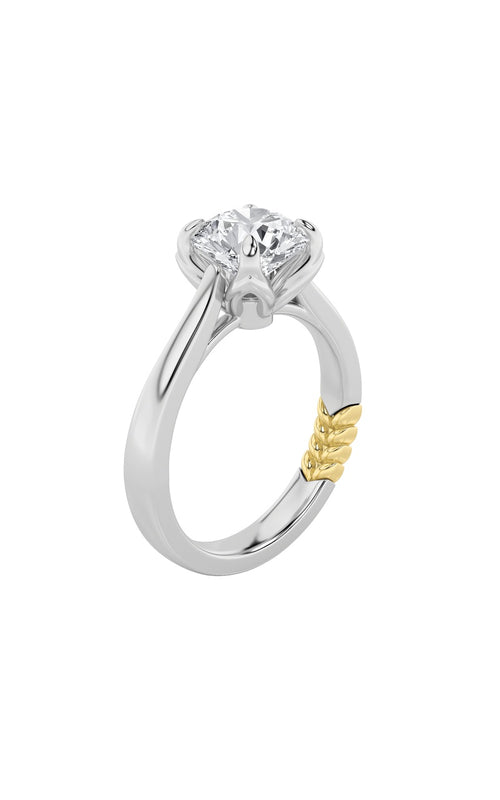 2CTW Round Shaped Lab Grown Diamond (F/VS) Two Tone Classic Solitaire Engagement Ring in 14K Gold
