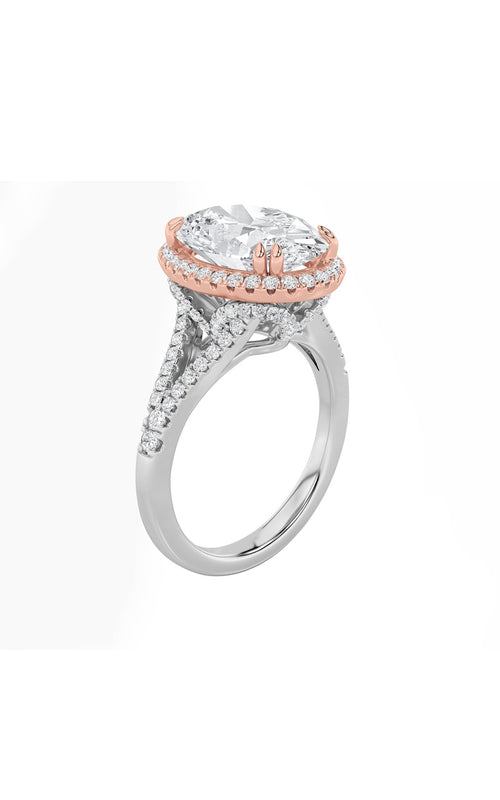 4.5CTW Oval Shaped Lab Grown Diamond (F/VS) Bold Accented Statement Engagement Ring in 14K Gold