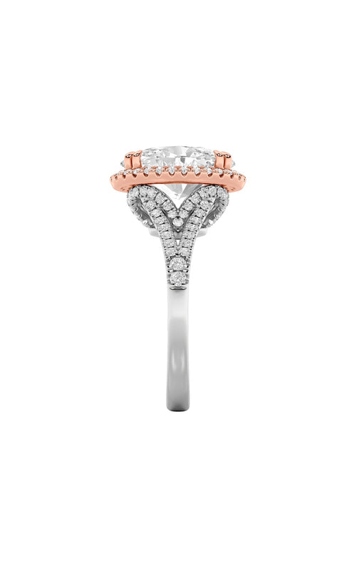 4.5CTW Oval Shaped Lab Grown Diamond (F/VS) Bold Accented Statement Engagement Ring in 14K Gold