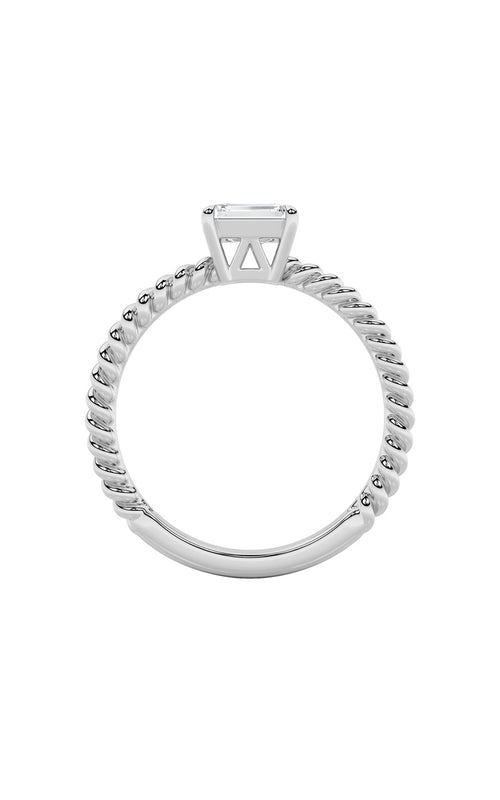 0.5CTW Emerald Shaped Lab Grown Diamond (F/VS) Petite Solitaire Engagement RING in 14K Gold