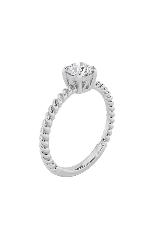 0.5CTW Round Shaped Lab Grown Diamond (F/VS) Solitaire Engagement Ring in 14K Gold