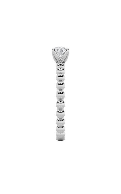 0.5CTW Oval Shaped Lab Grown Diamond (F/VS) Petite Solitaire Engagement Ring in 14K Gold