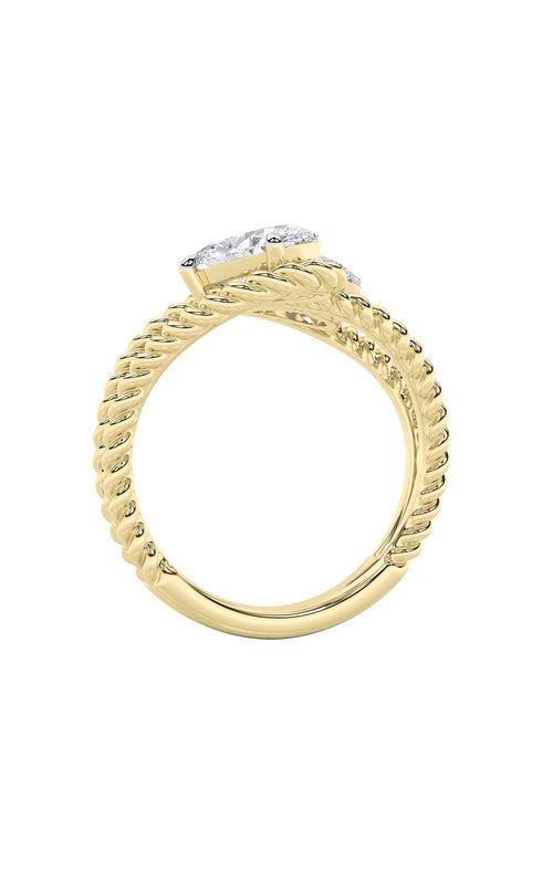 2CTW Oval Shaped Lab Grown Diamond (F/VS) Toi et Moi Fashiion Ring in 14K Gold
