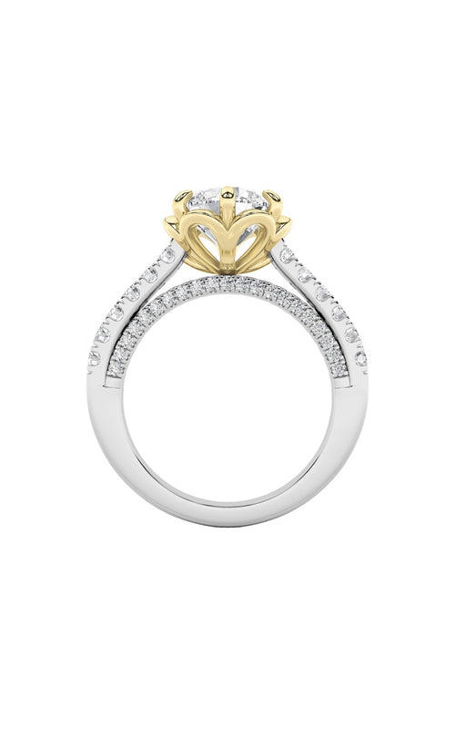 2.5CTW Round Shaped Lab Grown Diamond (F/VS) Two Tone Solitaire Engagement Ring in 14K Gold