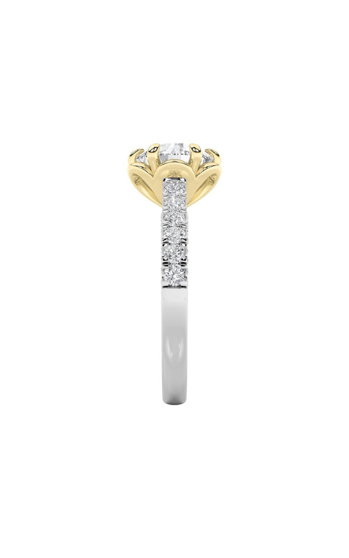 2.5CTW Round Shaped Lab Grown Diamond (F/VS) Two Tone Solitaire Engagement Ring in 14K Gold