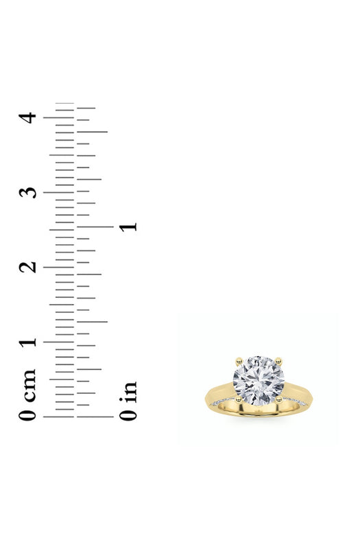 3CTW Round Shaped Lab Grown Diamond (G/VS) Accented Solitaire Engagement Ring in 14K Gold