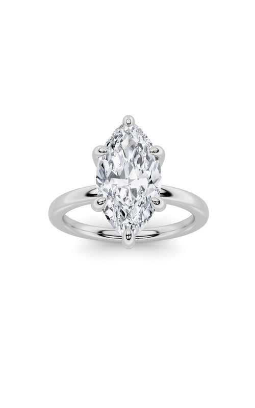 4CTW Marquise Shaped Lab Grown Diamond Classic Solitaire Ring in 14K Gold (F/VS)