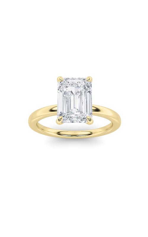 1.5CTW Emerald Shaped Lab Grown Diamond Classic Solitaire Ring in 14K Gold (F/VS)
