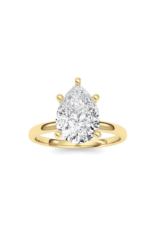 2CTW Pear Shaped Lab Grown Diamond Classic Solitaire Ring in 14K Gold (F/VS)