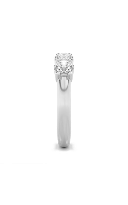 3CTW Round Shaped Lab Grown Diamond (F/VS) Five Stone Band Ring in 14K White Gold