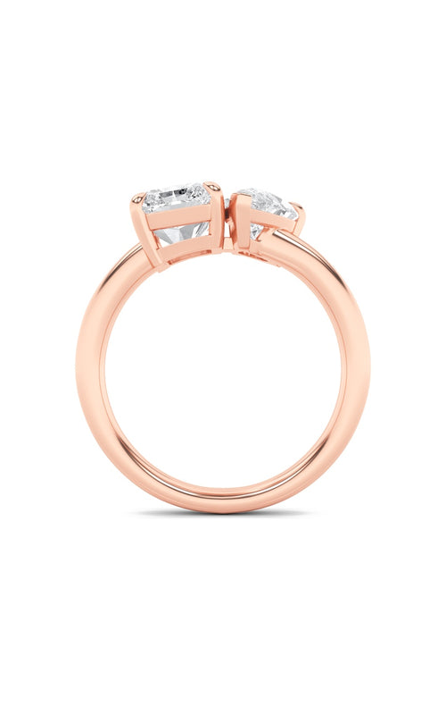 3CTW Radiant Shaped Lab Grown Diamond (F/VS) Toi et Moi Fashiion Ring in 14K Gold