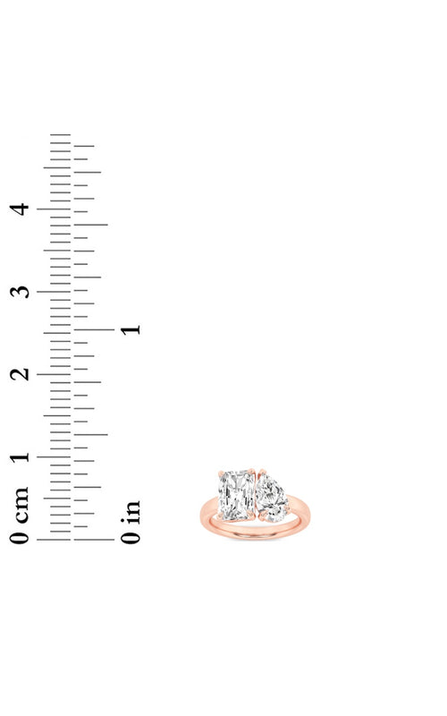 3CTW Radiant Shaped Lab Grown Diamond (F/VS) Toi et Moi Fashiion Ring in 14K Gold