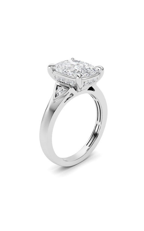3.25CTW ELongated Cushion Lab Grown Diamond (F/VS )Ring in 14K Gold