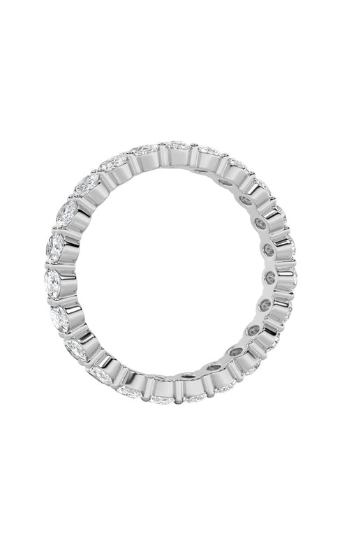 3.3CTW Oval Shaped Lab Grown Diamond Split Prong Eternity Ring in 14K Gold (F/VS)