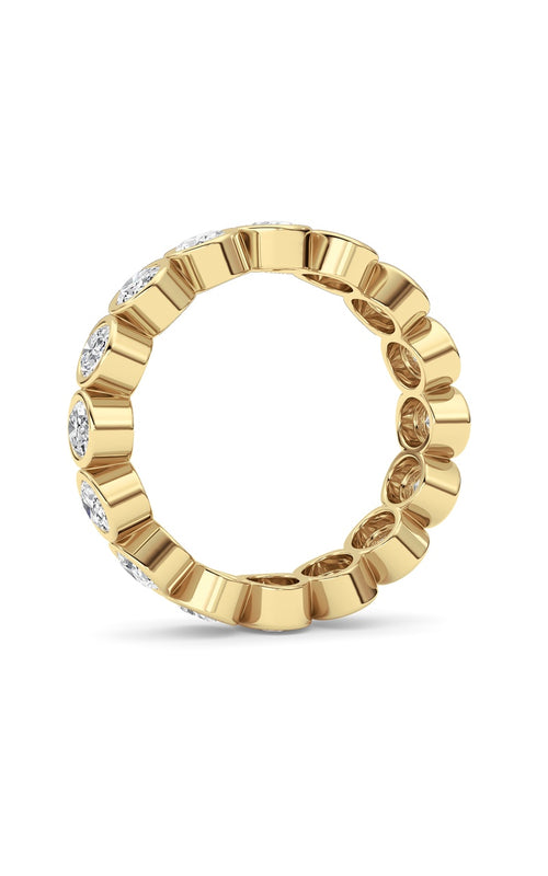 2CTW Oval Shaped Lab Grown Diamond (F/VS) Eternity Band Ring in 14K Gold