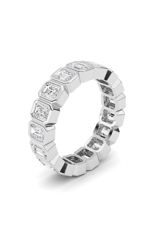 2.5CTW Emerald Shaped Lab Grown Diamond (F/VS) Eternity Band Ring in 14K Gold