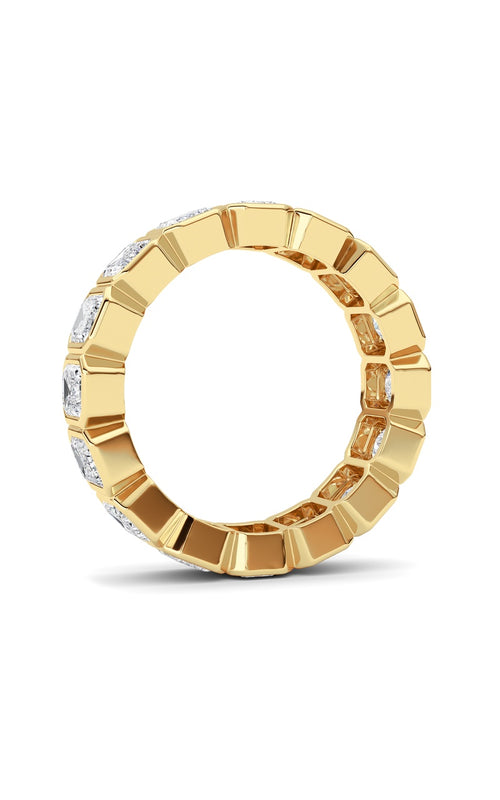 4CTW Emerald Shaped Lab Grown Diamond (F/VS) Eternity Band Ring in 14K Gold
