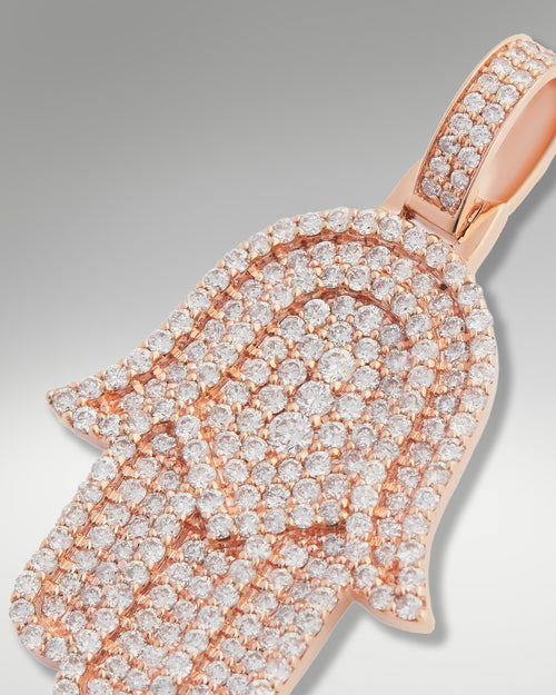 14k Rose Gold Hamsa Pendant