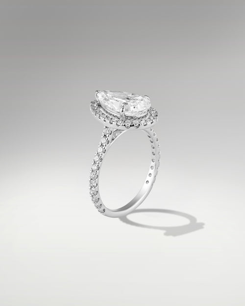14k White Gold 3.02ct Pear Cut Engagement Ring