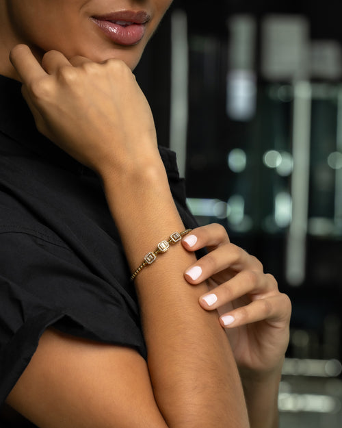 18k Yellow Gold Women's Fancy 0.61ct Diamond Bangle at Lucid Diamond Co. in Dallas