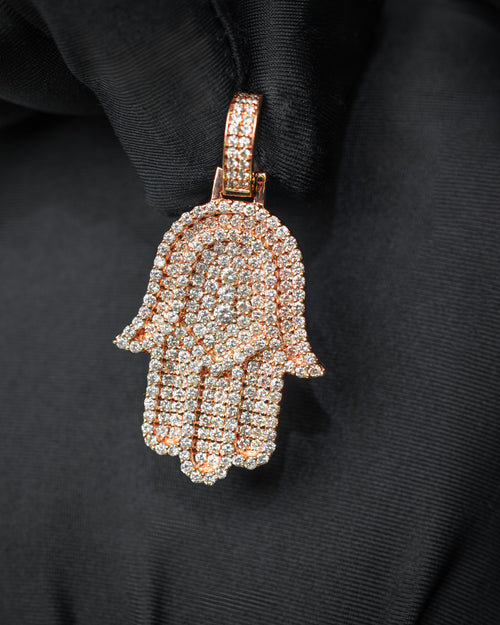 14k Rose Gold Hamsa Pendant