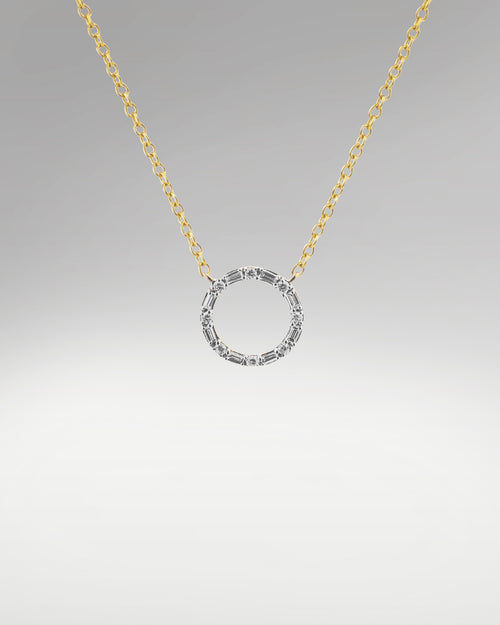 Women's Baguette and Round Diamond Necklace at Lucid Diamond Co.