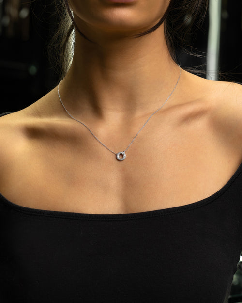 Women's Fancy Circle Diamond Pendant at Lucid Diamond Co.