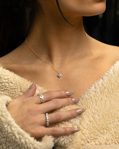 Women's Fancy Clover Style Diamond Pendant at Lucid Diamond Co.
