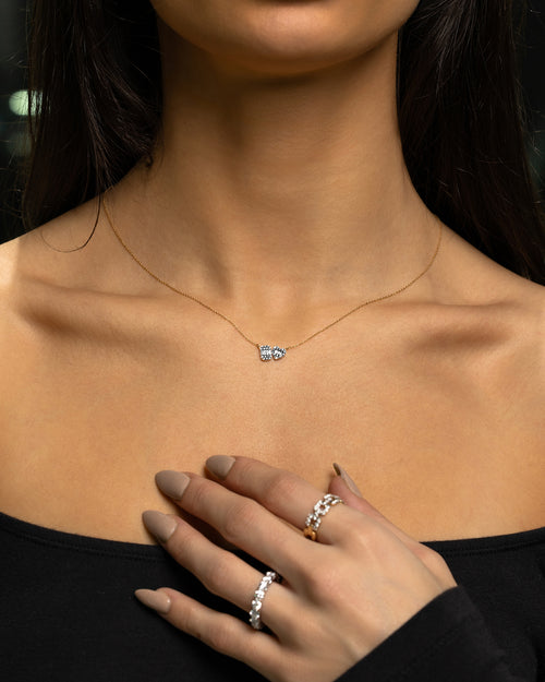 Women's Fancy Style Round and Baguette Diamond Pendant