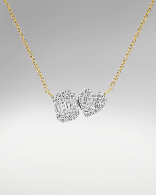 Women's Fancy Style Round and Baguette Diamond Pendant