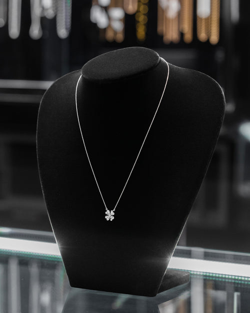 Women's Flower Style Diamond Pendant at Lucid Diamond Co.