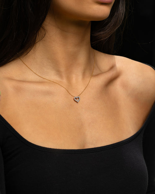 Women's Heart Shape Diamond Pendant at Lucid Diamond Co.