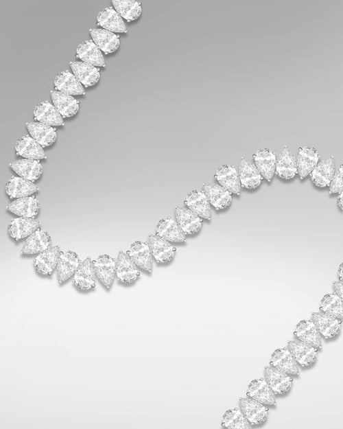 Womens Alternating Pear Tennis Necklace | Lucid Diamond Co Dallas, TX