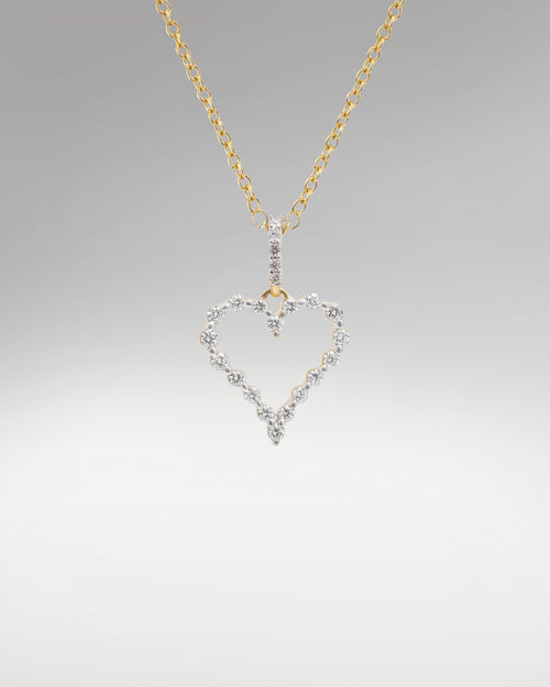 Women's Two Tone Diamond Heart Pendant Necklace | Lucid Diamond Co Dallas, Tx