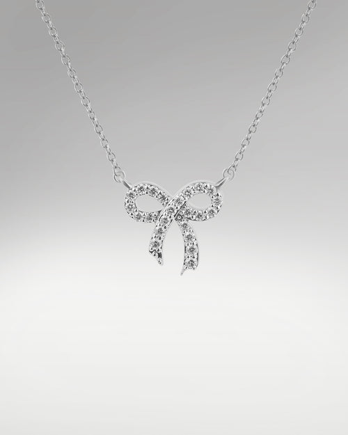 Women's Fancy Ribbon Bow Style Diamond Pendant at Lucid Diamond Co.