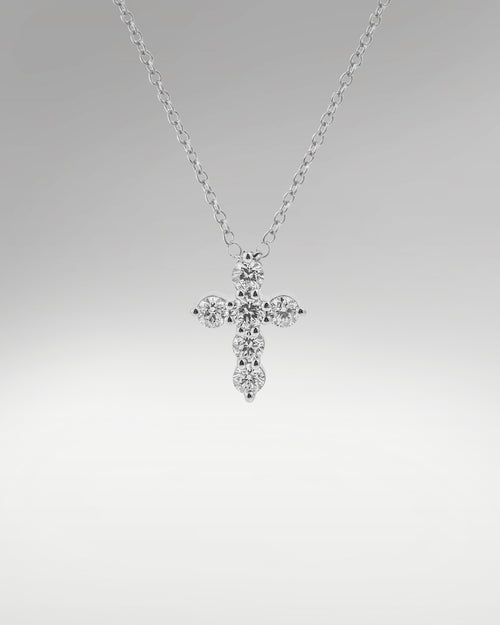 Women's Micro Cross Diamond Pendant Necklace | Lucid Diamond Co Dallas, Texas