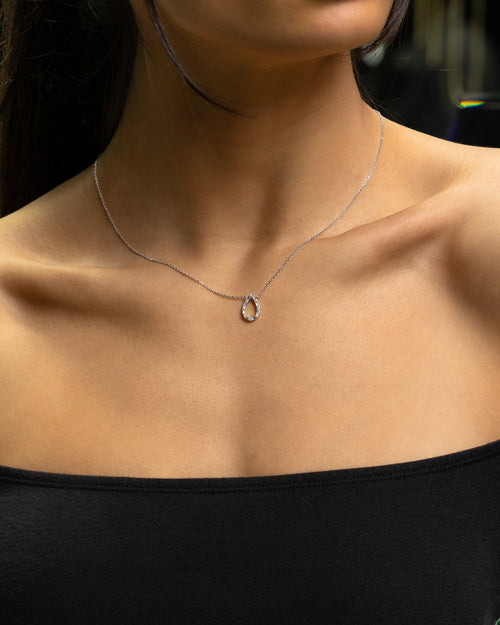 Women's Pear Shape Diamond Pendant at Lucid Diamond Co.