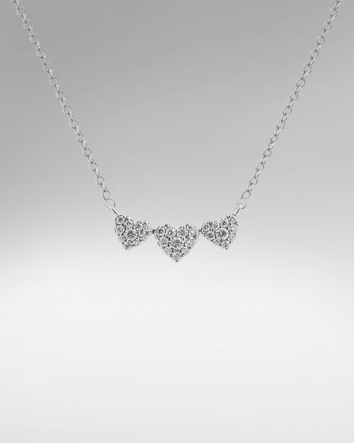 Women's Triple Heart Cluster Diamond Pendant | Lucid Diamond Co Dallas, TX