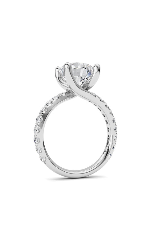 3.75CTW Round Shaped Lab Grown Diamond (F/VS) Ring in 14K White Gold