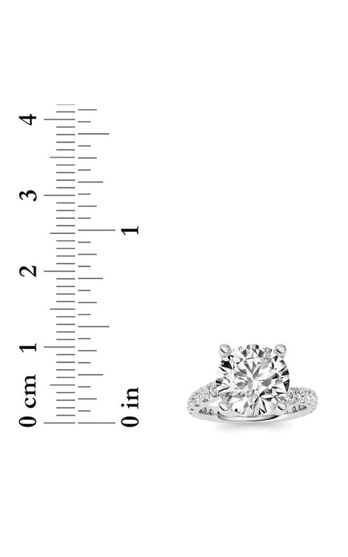 3.75CTW Round Shaped Lab Grown Diamond (F/VS) Ring in 14K White Gold