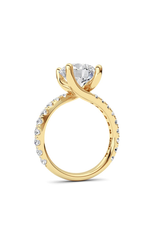 3.75CTW Round Shaped Lab Grown Diamond (F/VS) Ring in 14K White Gold