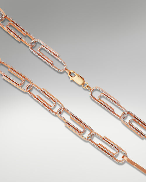 10k Rose Gold Custom Paperclip Necklace at Lucid Diamond Co.