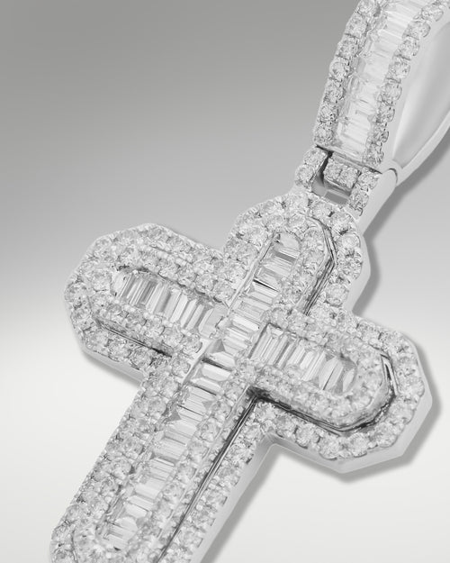 10k White Gold Christian Cross at Lucid Diamond Co.