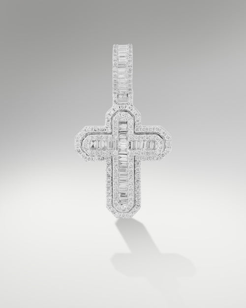 10k White Gold Christian Cross at Lucid Diamond Co.