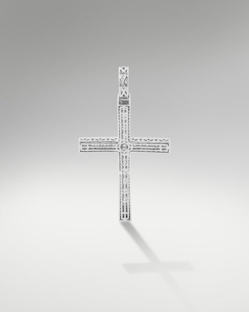 10k White Gold Cross Pendant