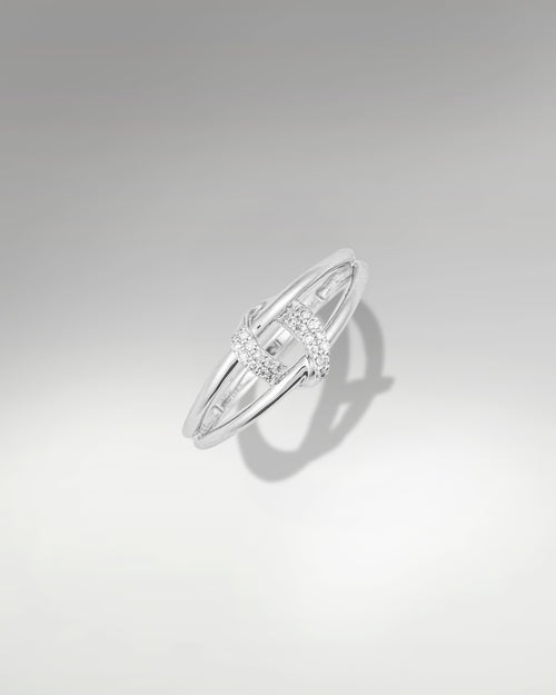 10k White Gold Crossover Diamond Ring at Lucid Diamond Co. | Diamond Rings