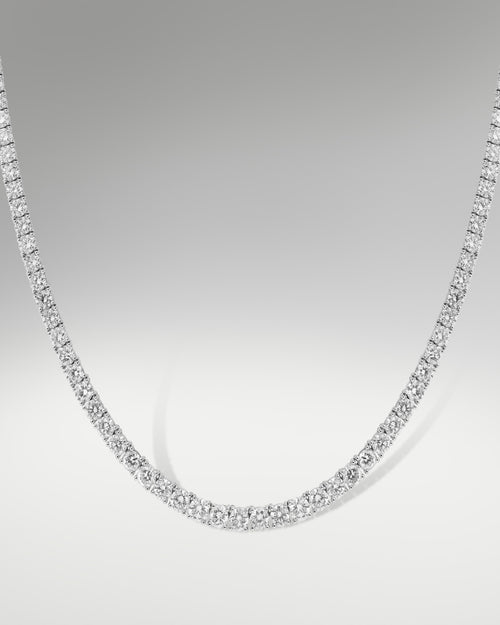 10k White Gold Diamond Tennis Necklace at Lucid Diamond Co.