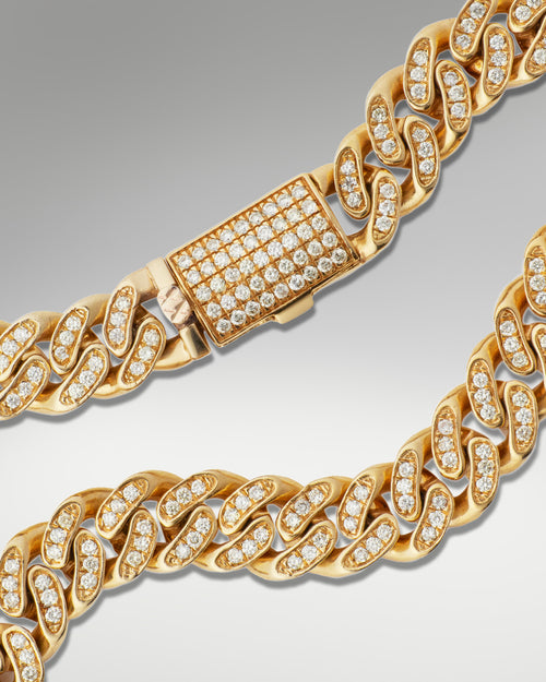 10k Yellow Gold Diamond Cuban Necklace at Lucid Diamond Co.