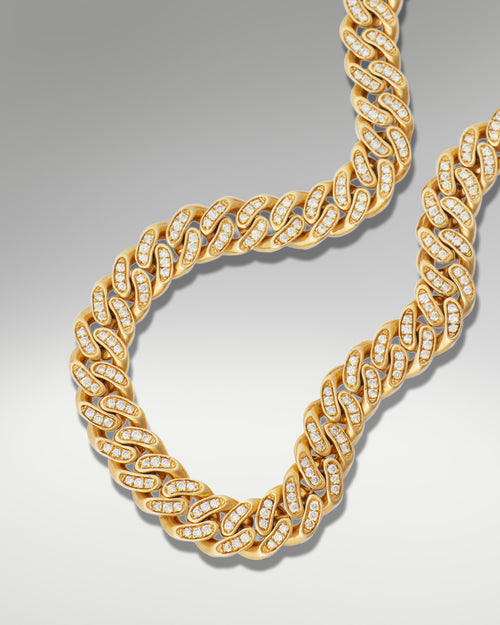 10k Yellow Gold Diamond Cuban Necklace at Lucid Diamond Co.