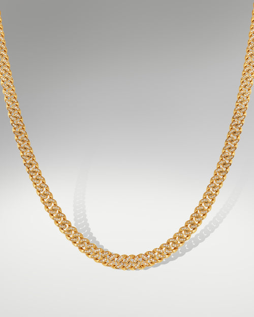 10k Yellow Gold Diamond Cuban Necklace at Lucid Diamond Co.